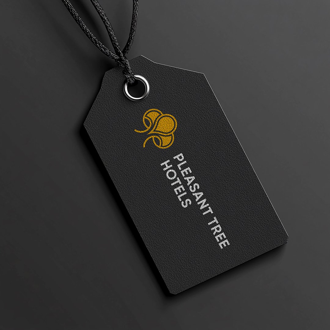 Mock-up presentation of Pleasant Tree Hotels Logo Design by DDSachdeva