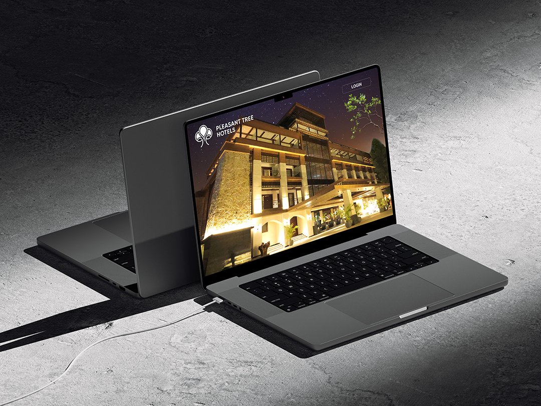 Creative logo concept for Pleasant Tree Hotels in Dehradun